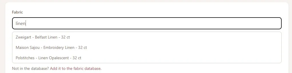 Add fabric to fabric collection from the database