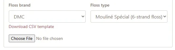 Upload CSV in floss collection