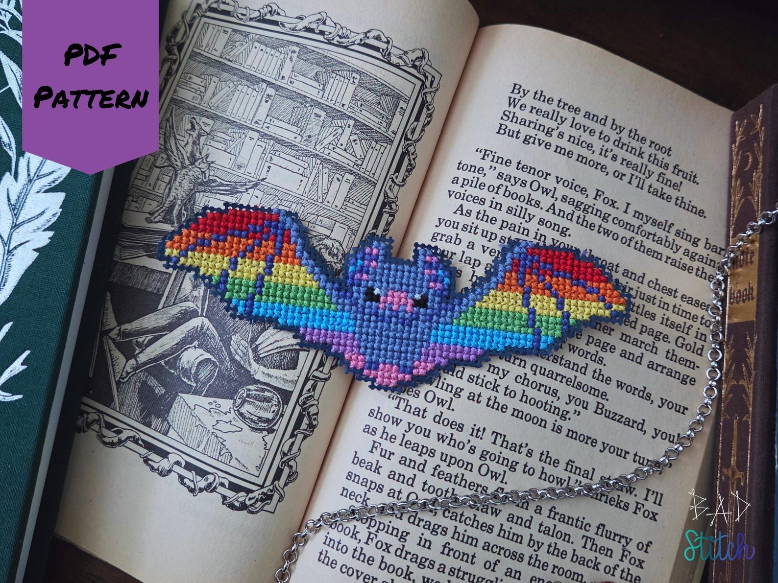 Thumbnail for Rainbow Bat Bookmark