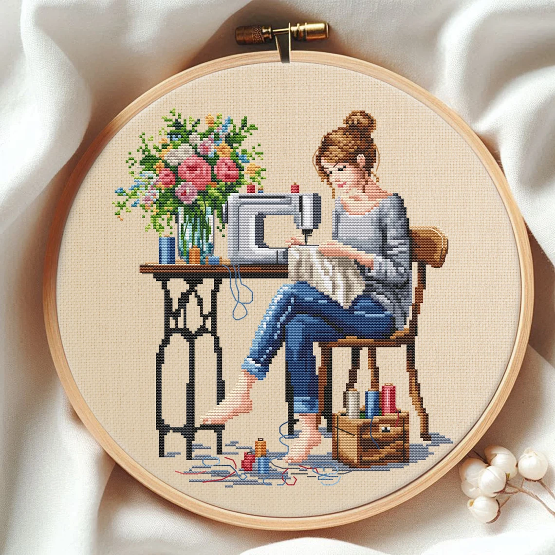 Thumbnail for Sewing Girl
