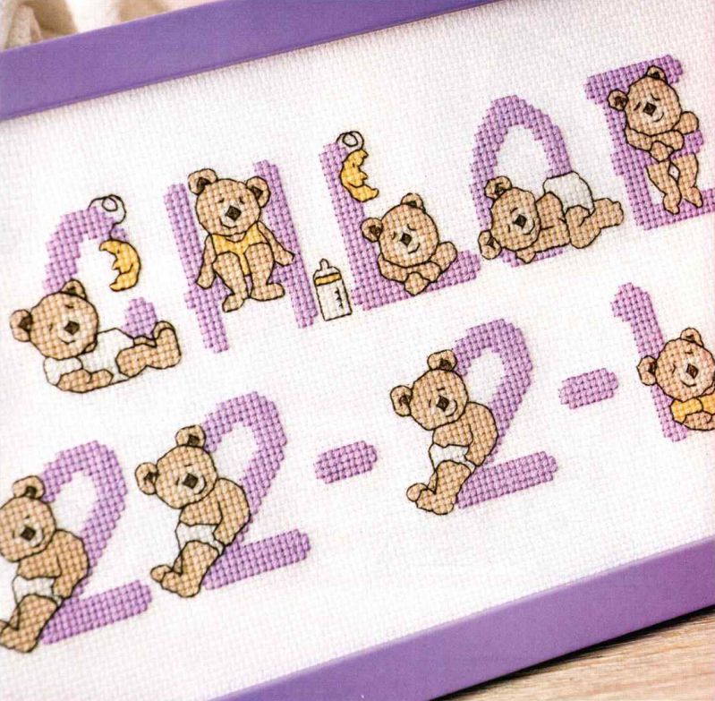 House Number Patterns Flosshaven - Sleepy Bears ABC by Jenny Barton