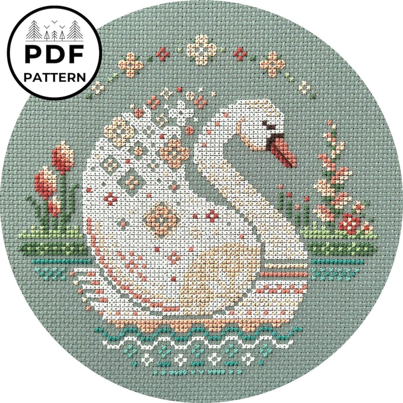 Thumbnail for Swan and Flowers