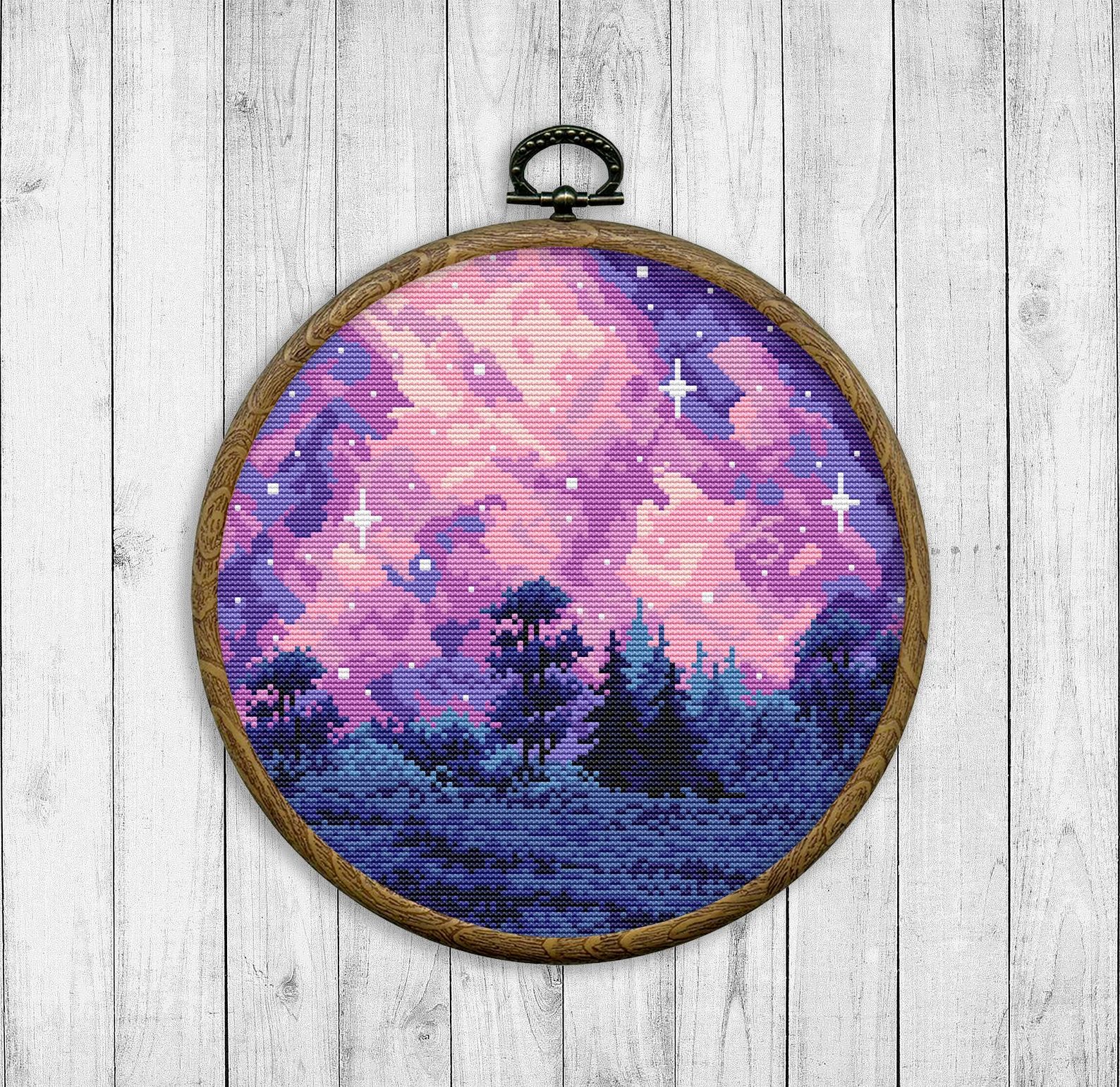 Thumbnail for Landscape #94 - Violet Northern Lights
