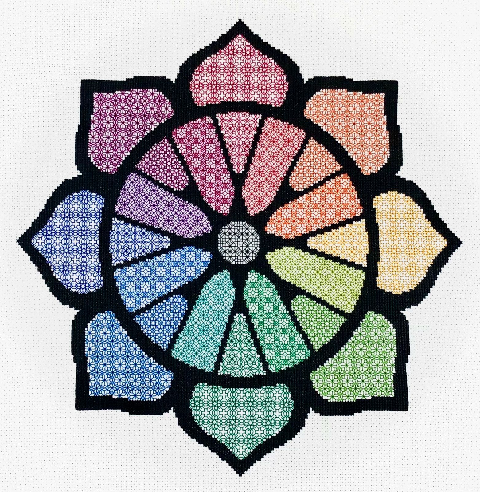Thumbnail for Coloured Glass Blackwork Sampler