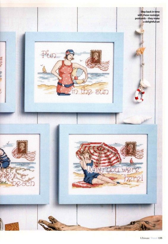 Vintage Beach Postcards (Set of 4)